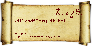 Körmöczy Ábel névjegykártya