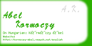 abel kormoczy business card